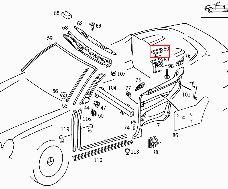clk w208 wind deflector cap diagram